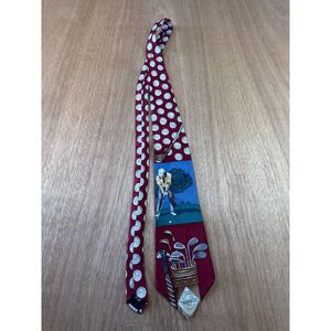 Tabasco 100% Silk Golf Novelty Tie Burgundy Licensed Hot Sauce Men’s Necktie
